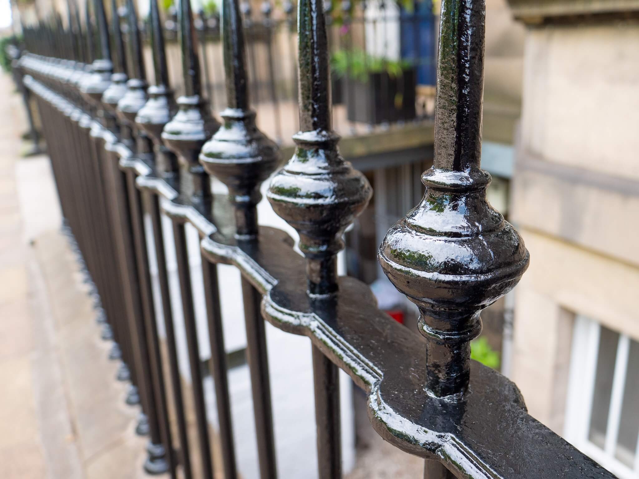 Railing painted and restored in Edinburgh New Town by Painted Black