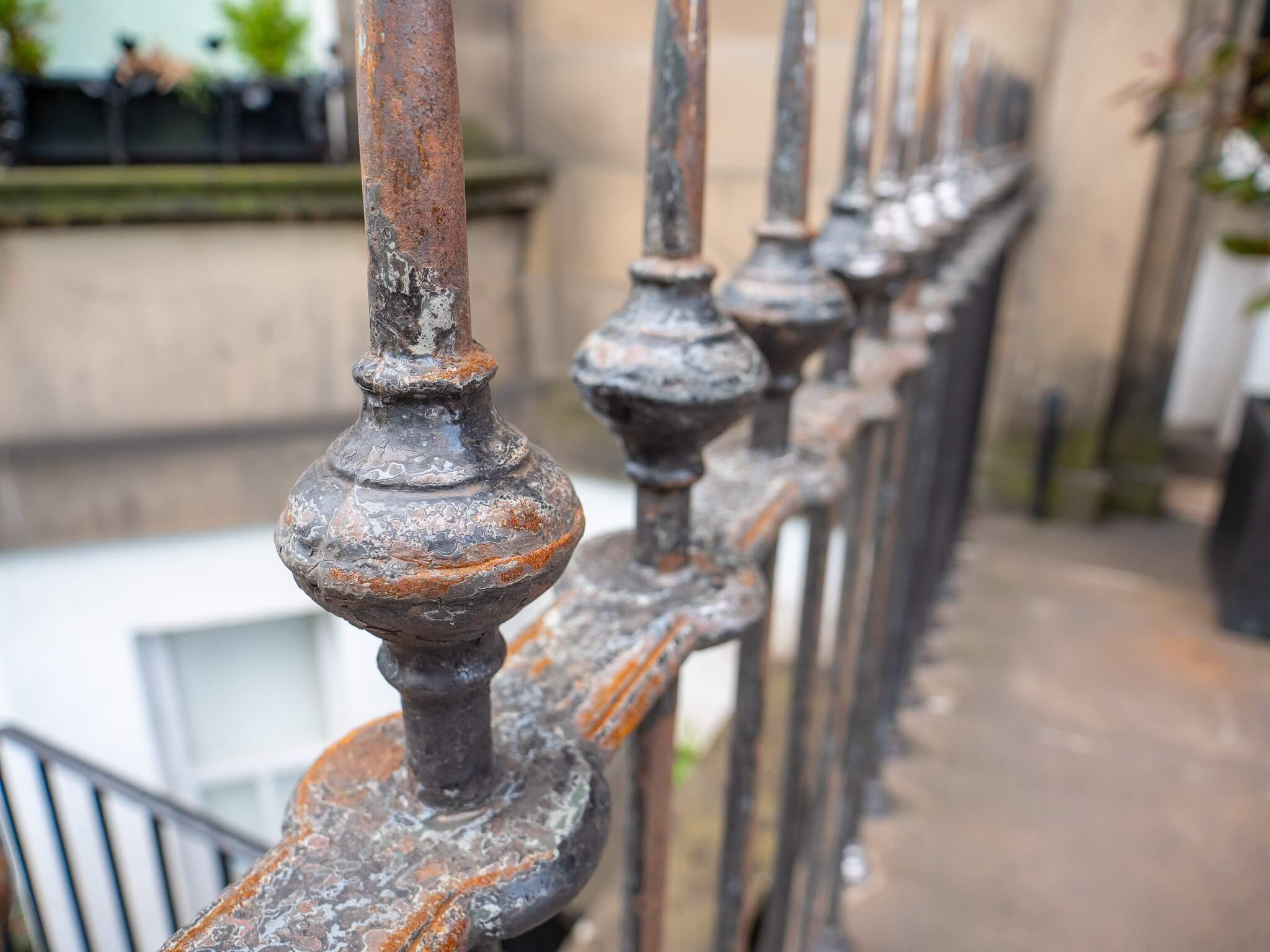 Railing in Edinburgh before restoration and painting