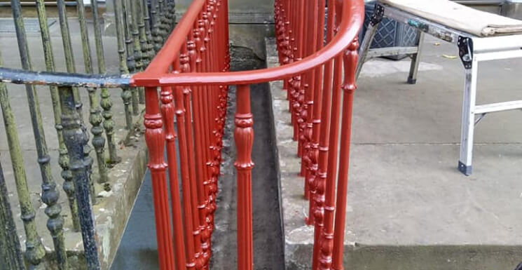 Step 3 - Priming railings in Edinburgh